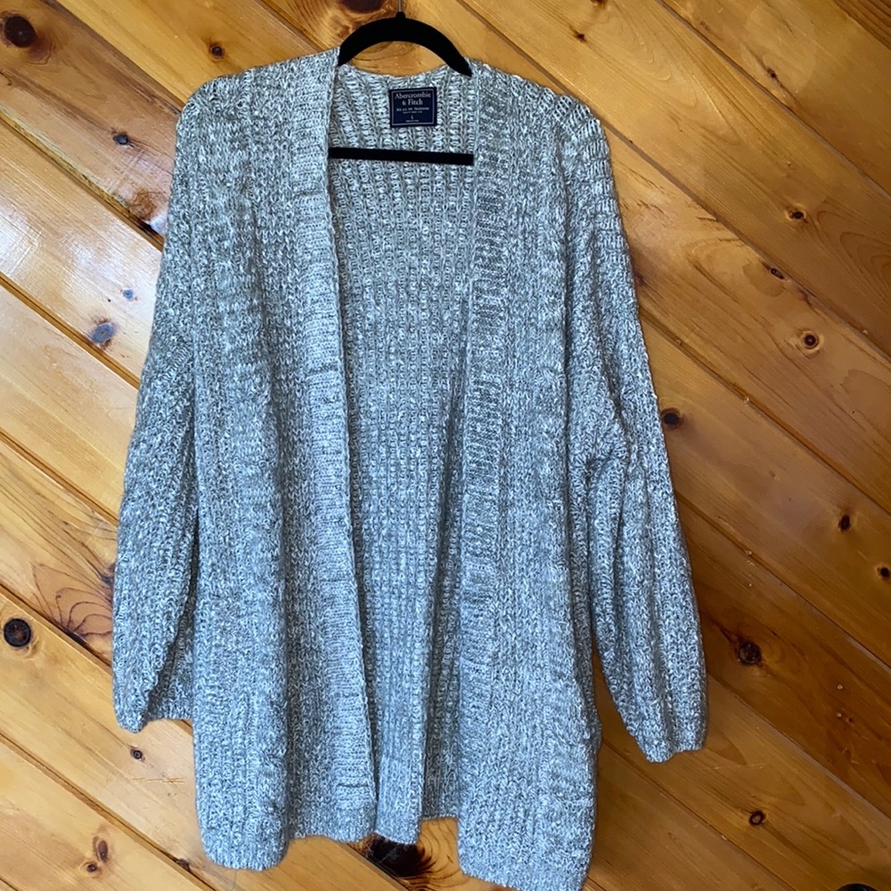 Abercrombie & Fitch Puff Sleeve Cable Cardigan